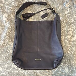 Coach greyish-purple Leather Shoulder Bag